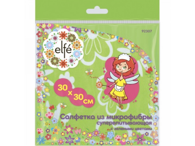 Салфетки из микрофибры с зел.цветами 300*300 мм//Elfe от Elfe Салфетки из микрофибры с зел.цветами 300*300 мм//Elfe
