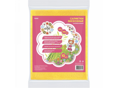 Салфетки вискозные универсальные 300*380 мм, 10 шт. ТМ Elfe Россия