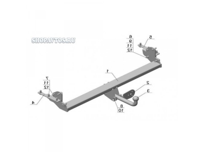 Фаркоп на Nissan Navara D40 пикап 2005г.-по н.в.
