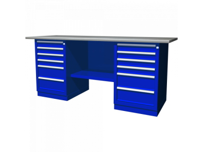Верстак с двумя тумбами — две тумбы с 6 ящиками, 1900х686х845 мм