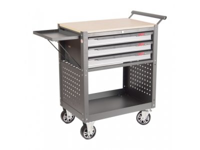 JTC Тележка инструментальная 3 секции серая с открытым отсеком JTC от JTC JTC Тележка инструментальная 3 секции серая с открытым отсеком JTC