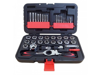 Набор метчиков и плашек SK-5 M3-M12, кейс, 40 предметов от МАСТАК Набор метчиков и плашек SK-5 M3-M12, кейс, 40 предметов