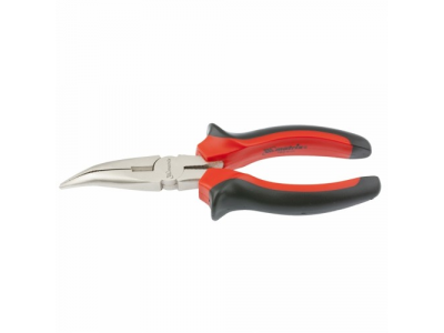 Длинногубцы NICKEL, 180 мм, изогнутые никелированные, двухкомпонентные рукоятки// MATRIX