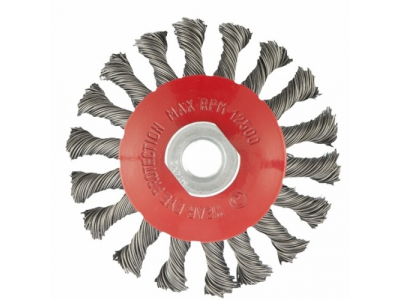 Щетка для УШМ, 115 мм, М14, "тарелка", крученая проволока 0,5 мм// MATRIX от MATRIX Щетка для УШМ, 115 мм, М14, "тарелка", крученая проволока 0,5 мм// MATRIX