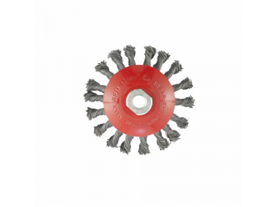 Щетка для УШМ, 115 мм, М14, "тарелка", крученая проволока 0,5 мм// MATRIX от MATRIX Щетка для УШМ, 115 мм, М14, "тарелка", крученая проволока 0,5 мм// MATRIX