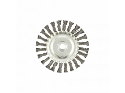 Щетка для УШМ 125 мм, М14, плоская, крученая проволока 0,8 мм// MTX от MATRIX Щетка для УШМ 125 мм, М14, плоская, крученая проволока 0,8 мм// MTX