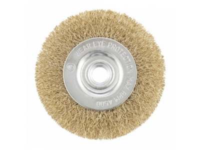 Щетка для УШМ, 125 мм, М14, плоская, латунированная витая проволока// MATRIX