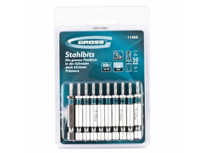 Набор бит TORX 10х50, сталь S2, 10 шт //GROSS