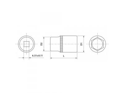 Головка торцевая 1/4"DR 5 мм