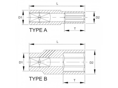 Головка торцевая глубокая 6гр. 3/8" 8мм