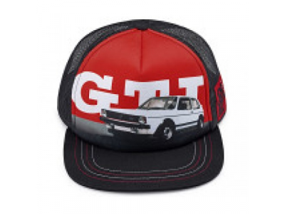 Бейсболка Volkswagen GTI 1976 Baseball Cap, Black/Red, артикул 5GB084300 от VAG Бейсболка Volkswagen GTI 1976 Baseball Cap, Black/Red, артикул 5GB084300