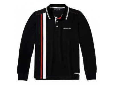 Мужская рубашка-поло Mercedes AMG Men's Polo Shirt, black/white, артикул B66957490