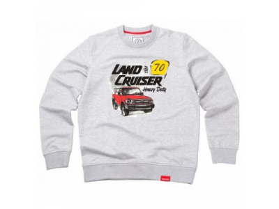 Мужская толстовка Toyota Land Cruiser 70, Grey, артикул TMHRTSCM01S