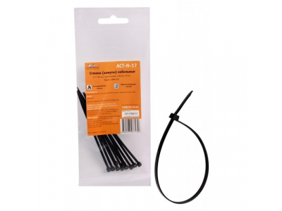 Стяжки (хомуты) кабельные 2,5*100 мм, пластиковые, черные, 10 шт. AIRLINE