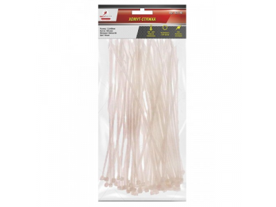 Хомут—стяжка кабельная пластиковая 7.2х400 (100 шт) Белая от SKYBEAR Хомут—стяжка кабельная пластиковая 7.2х400 (100 шт) Белая