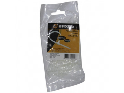 Хомут нейлоновый 2,5*100 Б (100шт) от Вихрь Хомут нейлоновый 2,5*100 Б (100шт)