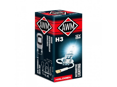 Лампа галогенная AWM H3 12V 55 W (PK22S) от AWM Лампа галогенная AWM H3 12V 55 W (PK22S)