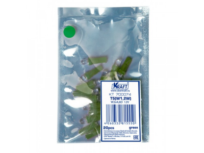 Светодиодная лампа T5 W1.2W (W2x4.6D) 12v Green